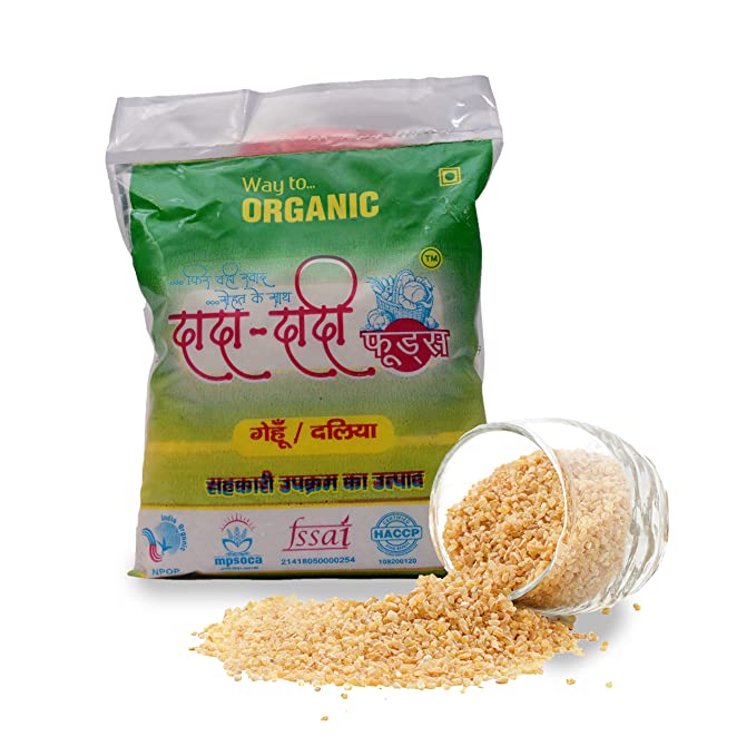 Dada Dadi foods Healthy Organic Wheat Daliya/Broken Wheat/Gehoon Daliya/High Fibre Daliya