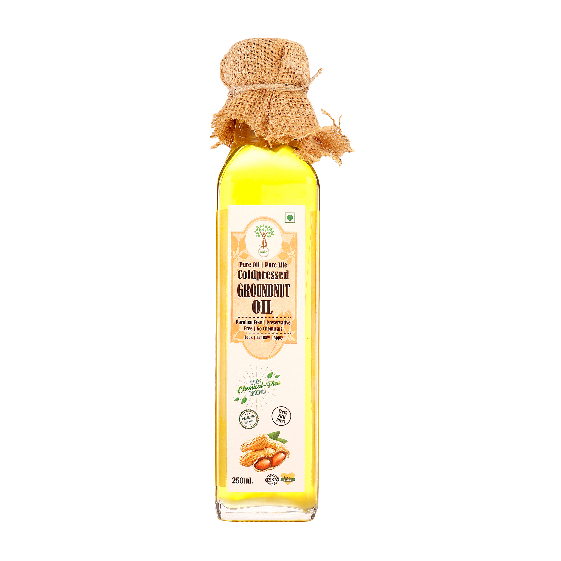 Pure & Natural Cold Pressed Groundnut Oil (250ml)