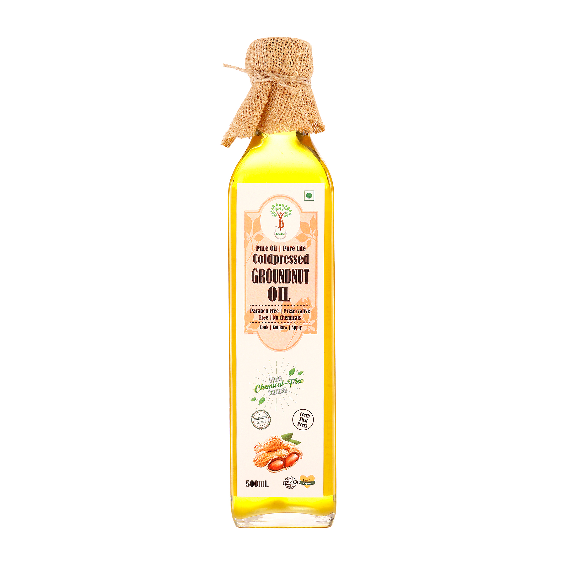 Pure & Natural Cold Pressed Groundnut Oil (500ml)