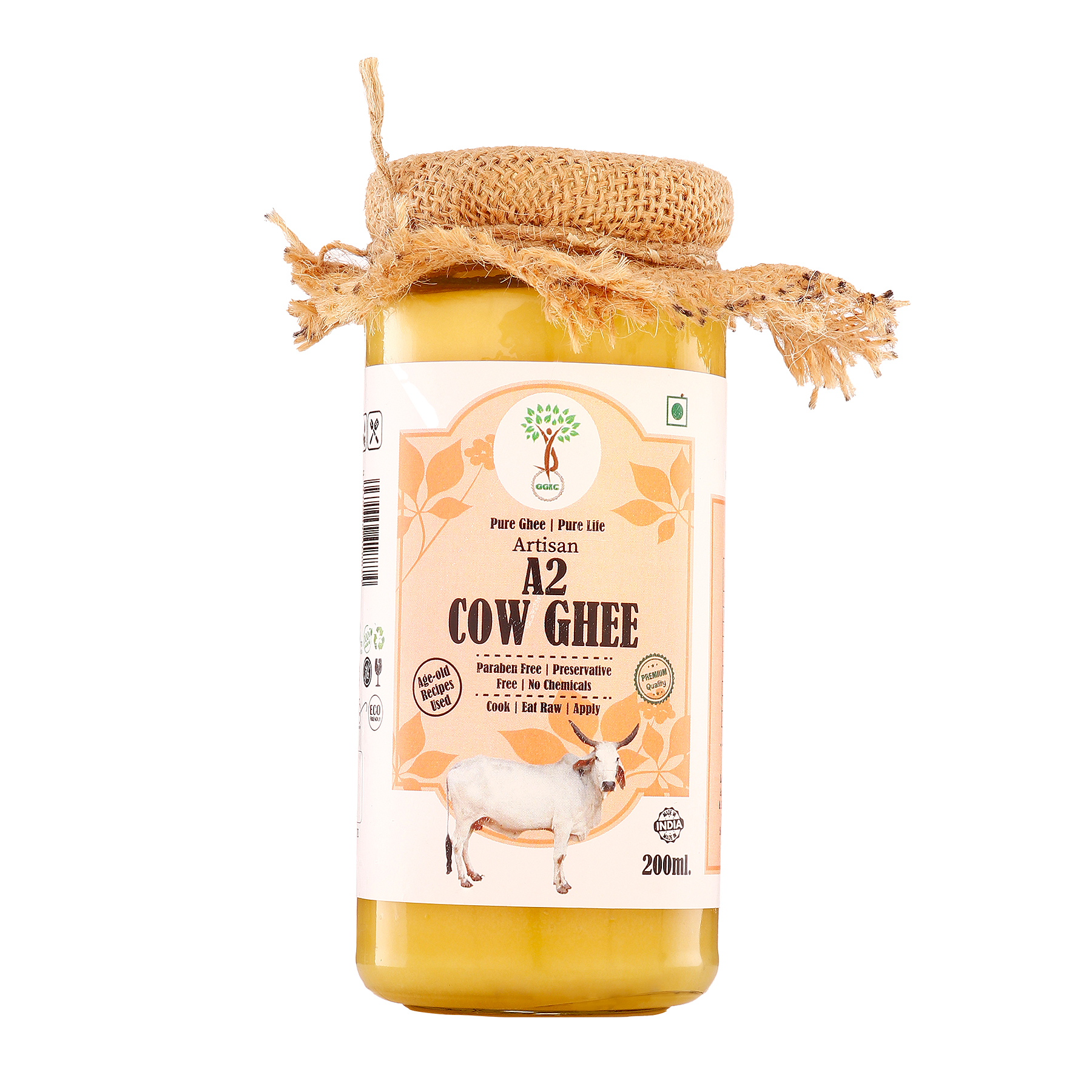 Pure & Natural Artisan A2 Cow Ghee (200 ml)