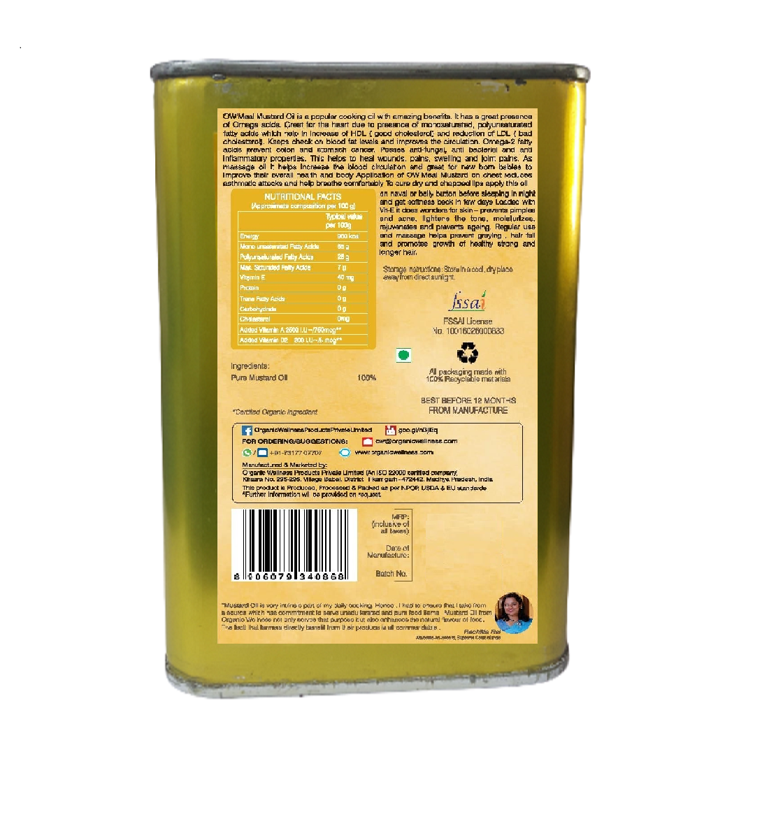 Organic Wellness Mustard Oil 5 Liter