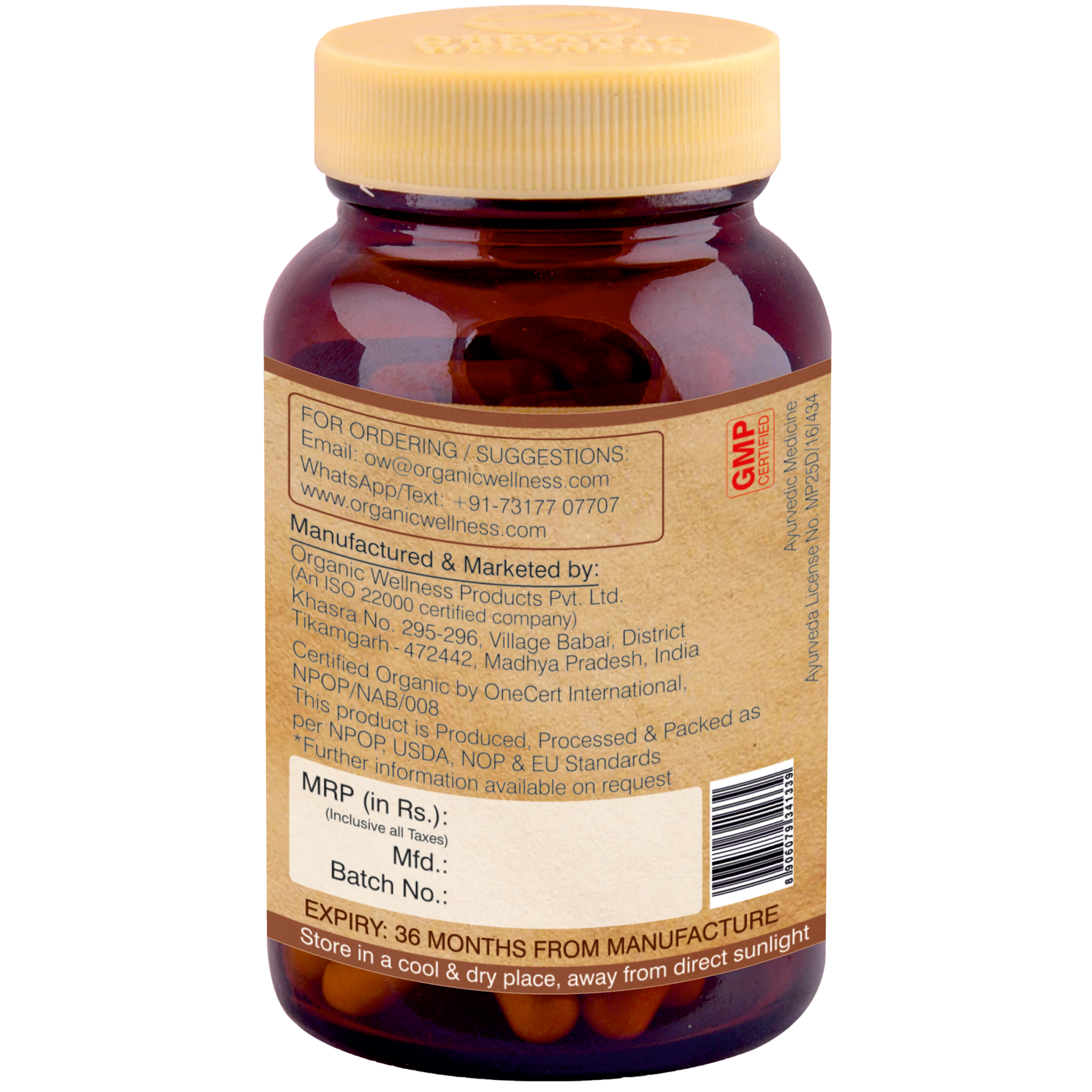 Organic Wellness Giloy 90 Capsules Bottle