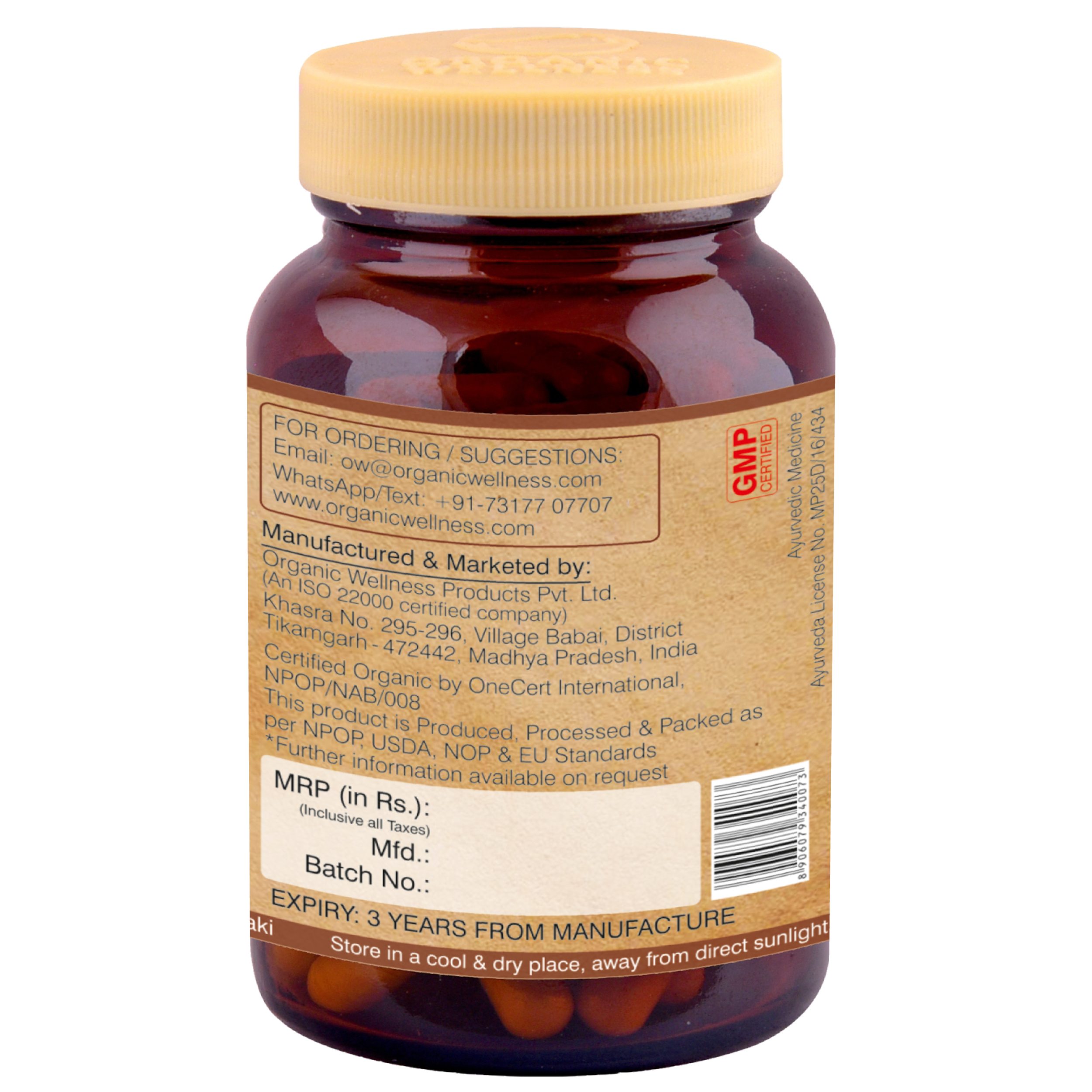 Organic Wellness Triphala 90 Capsules Bottle