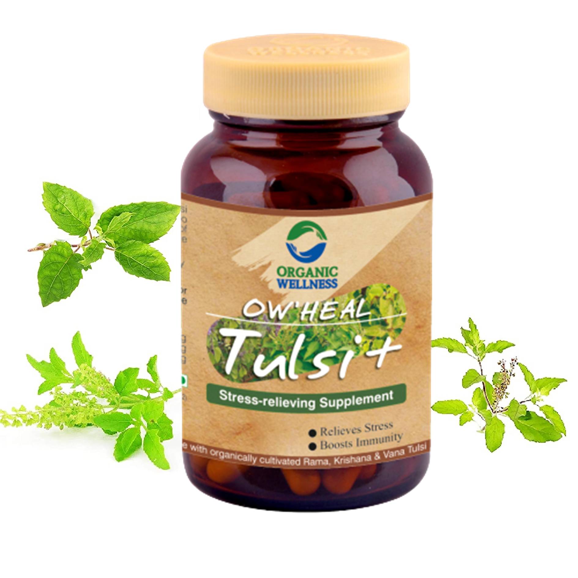 Organic Wellness Tulsi + 90 Capsules Bottle