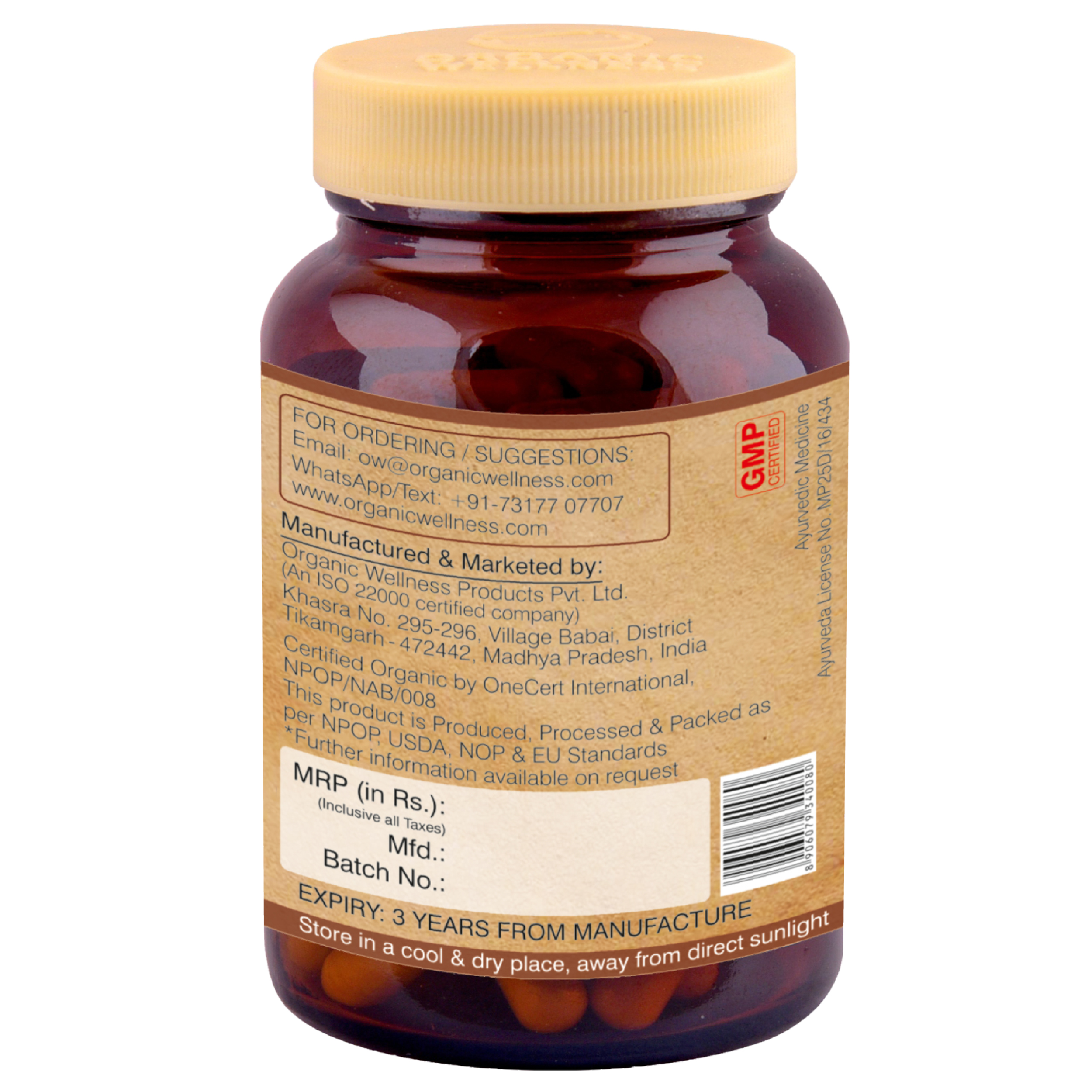 Organic Wellness Tulsi + 90 Capsules Bottle