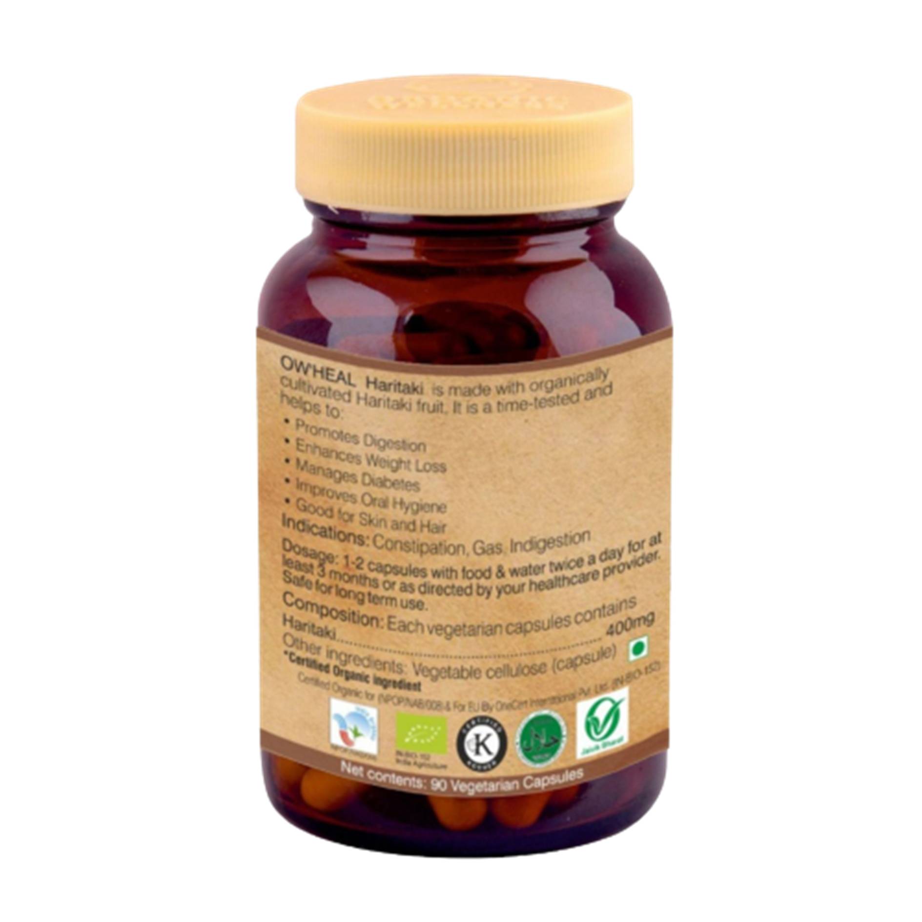 Organic Wellness Haritaki 90 Capsules Bottle