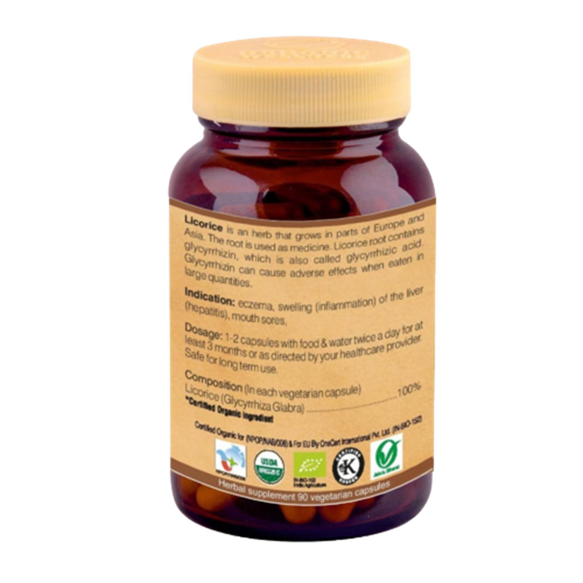 Organic Wellness Licorice 90 Capsules Bottle