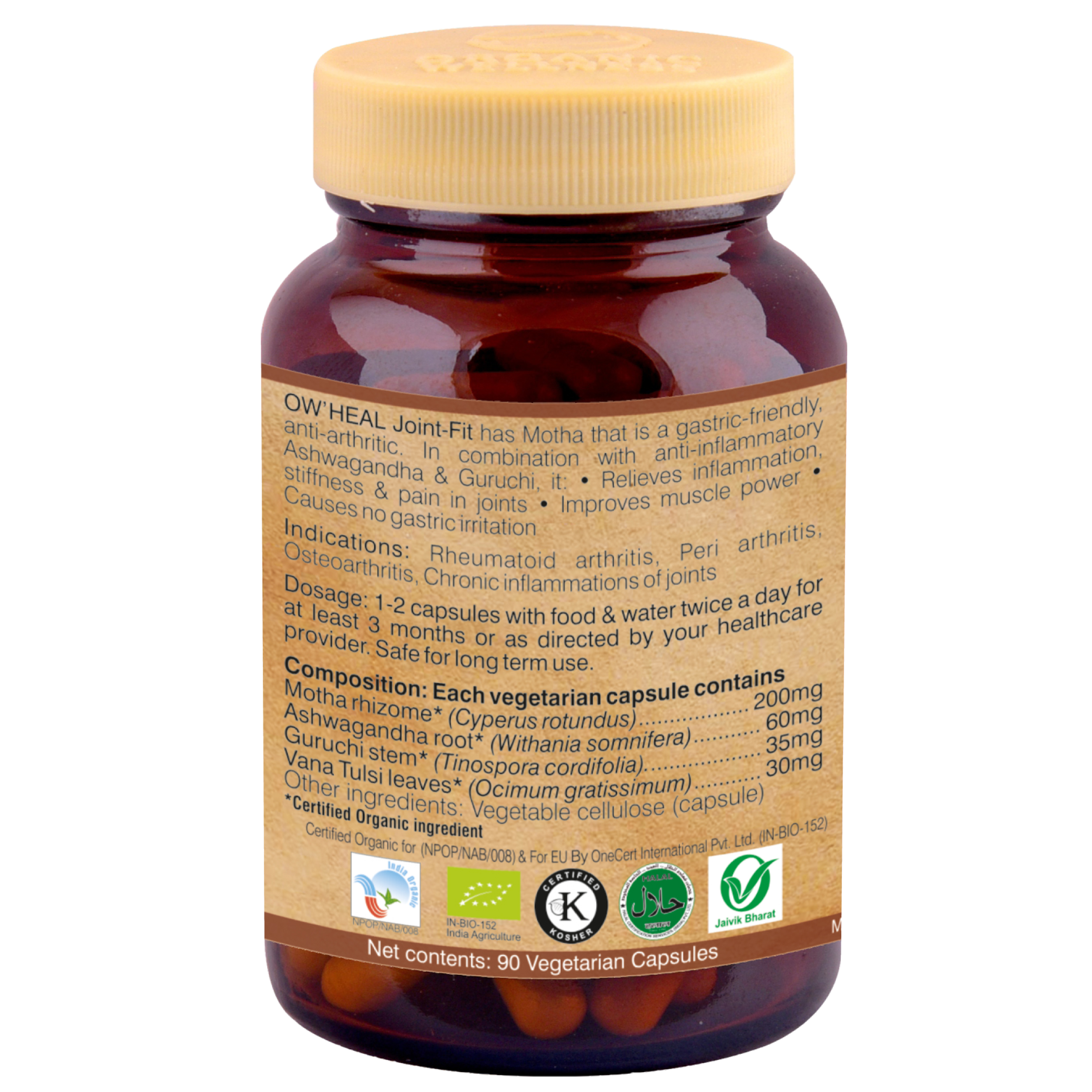 Organic Wellness Joint Fit 90 Capsules Bottle