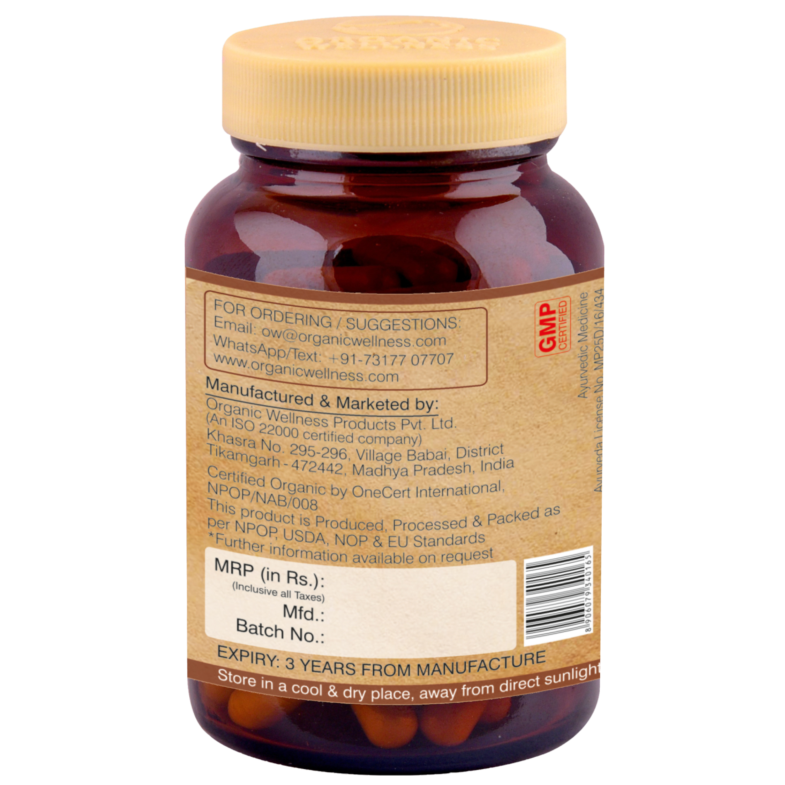 Organic Wellness Herbo Cal 90 Capsules Bottle