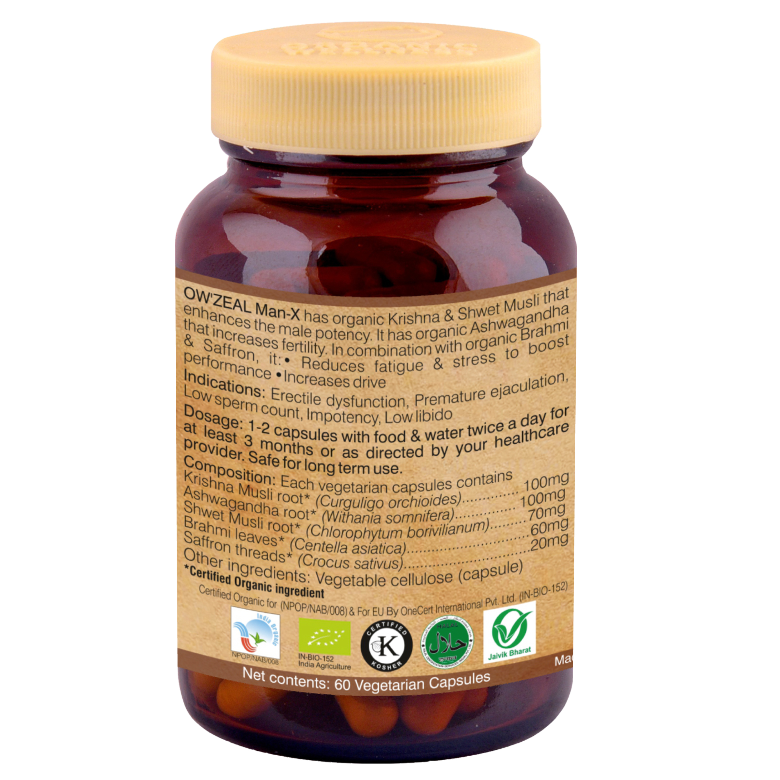 Organic Wellness Man X 60 Capsules Bottle