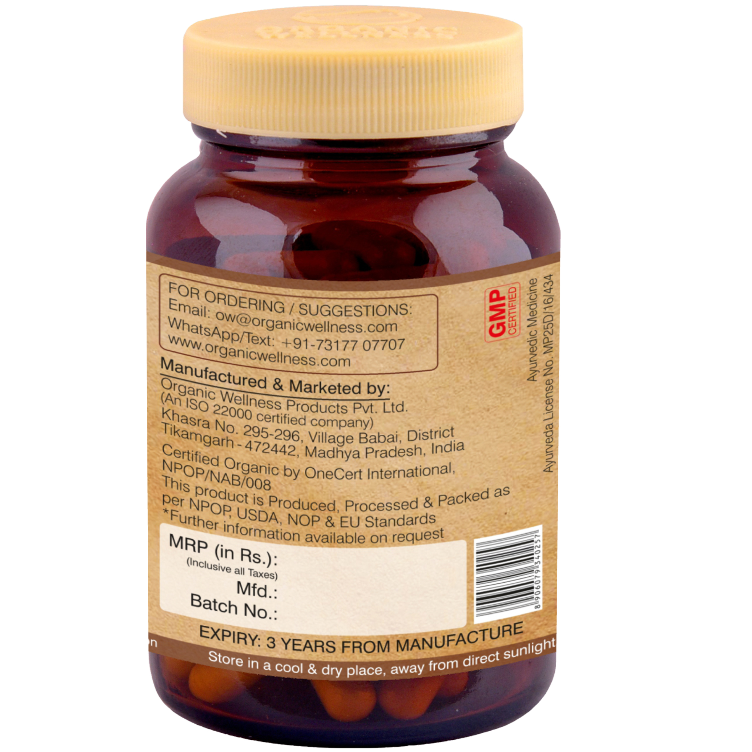 Organic Wellness Man X 60 Capsules Bottle