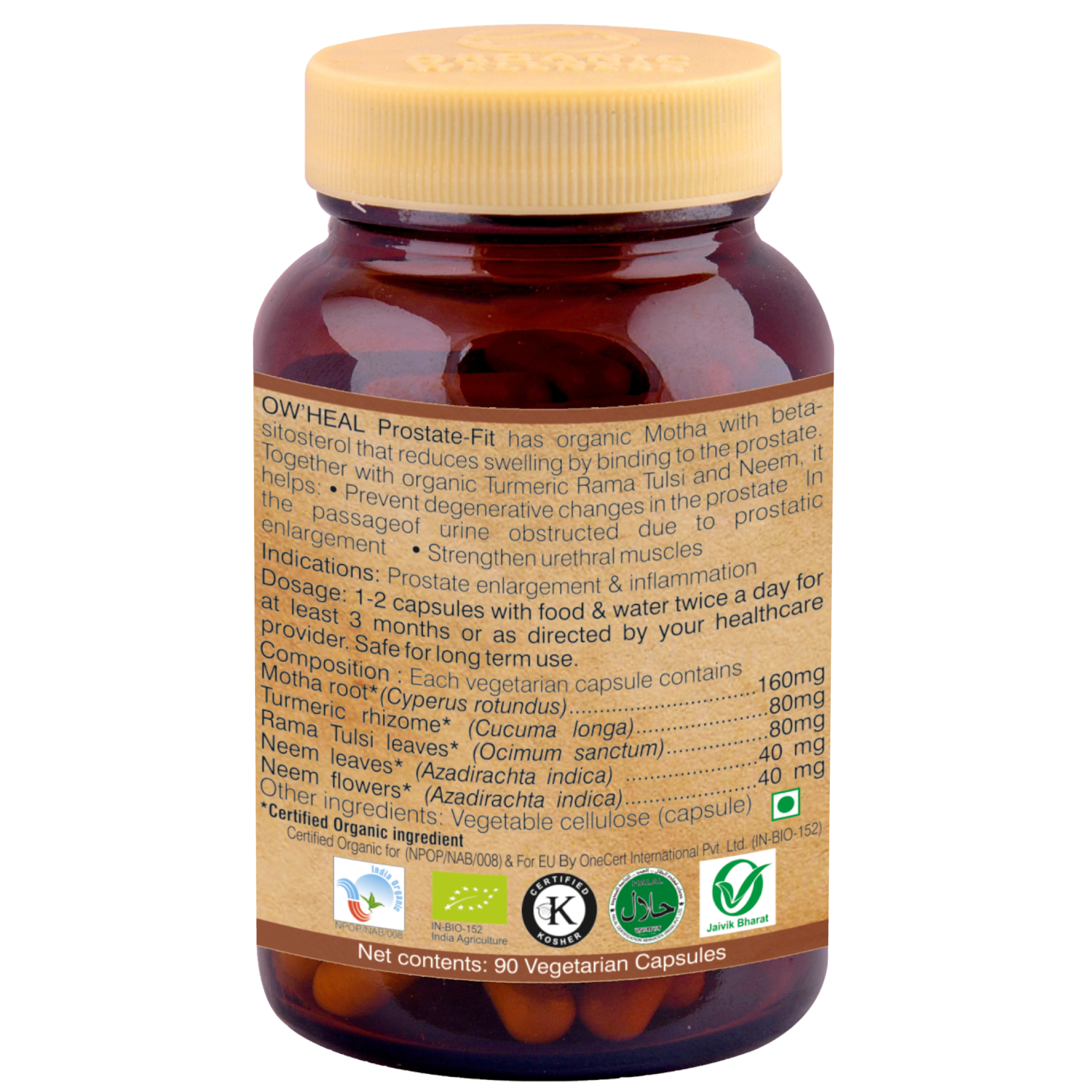 Organic Wellness Prostate Fit 90 Capsules Bottle