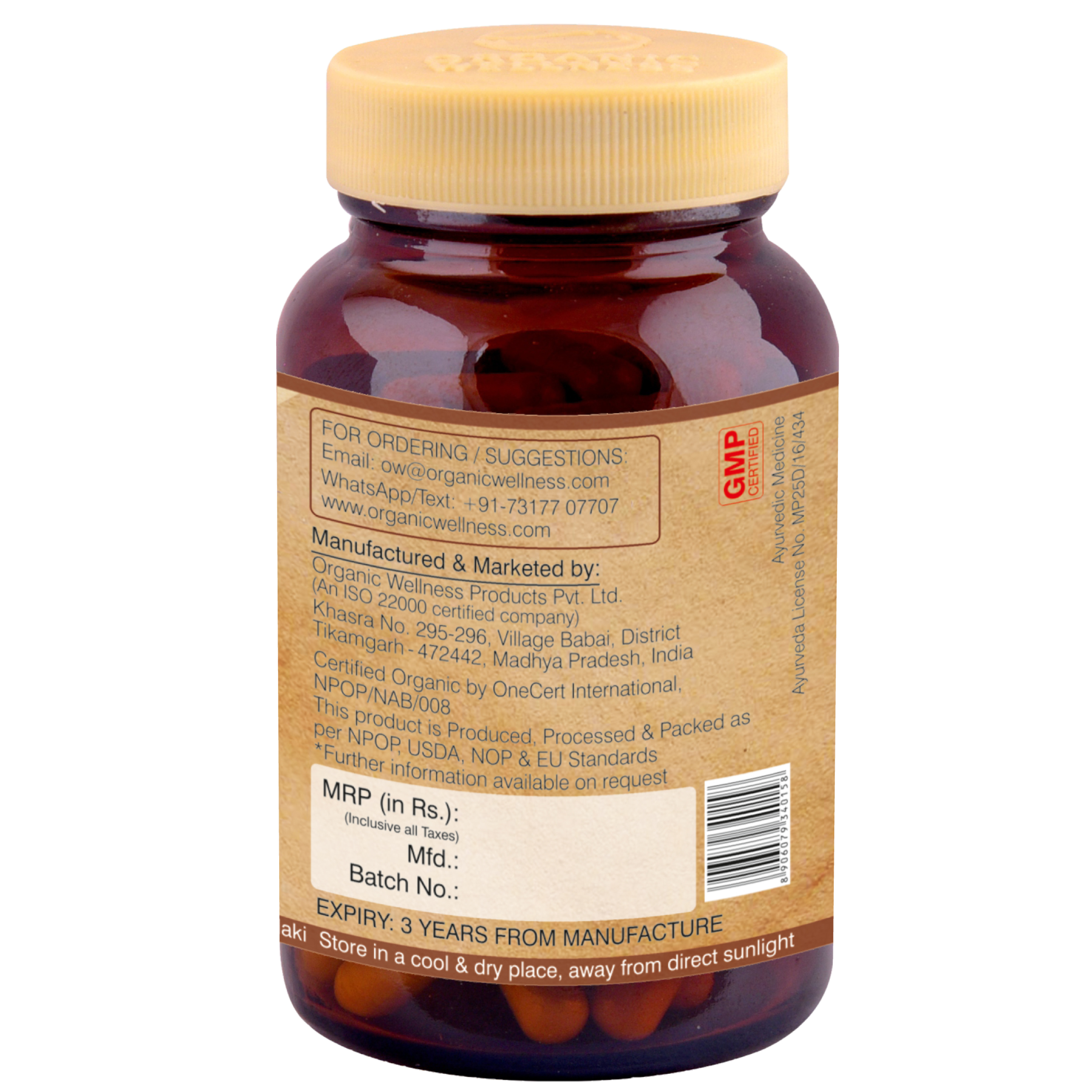 Organic Wellness Skin Tone 90 Capsules Bottle