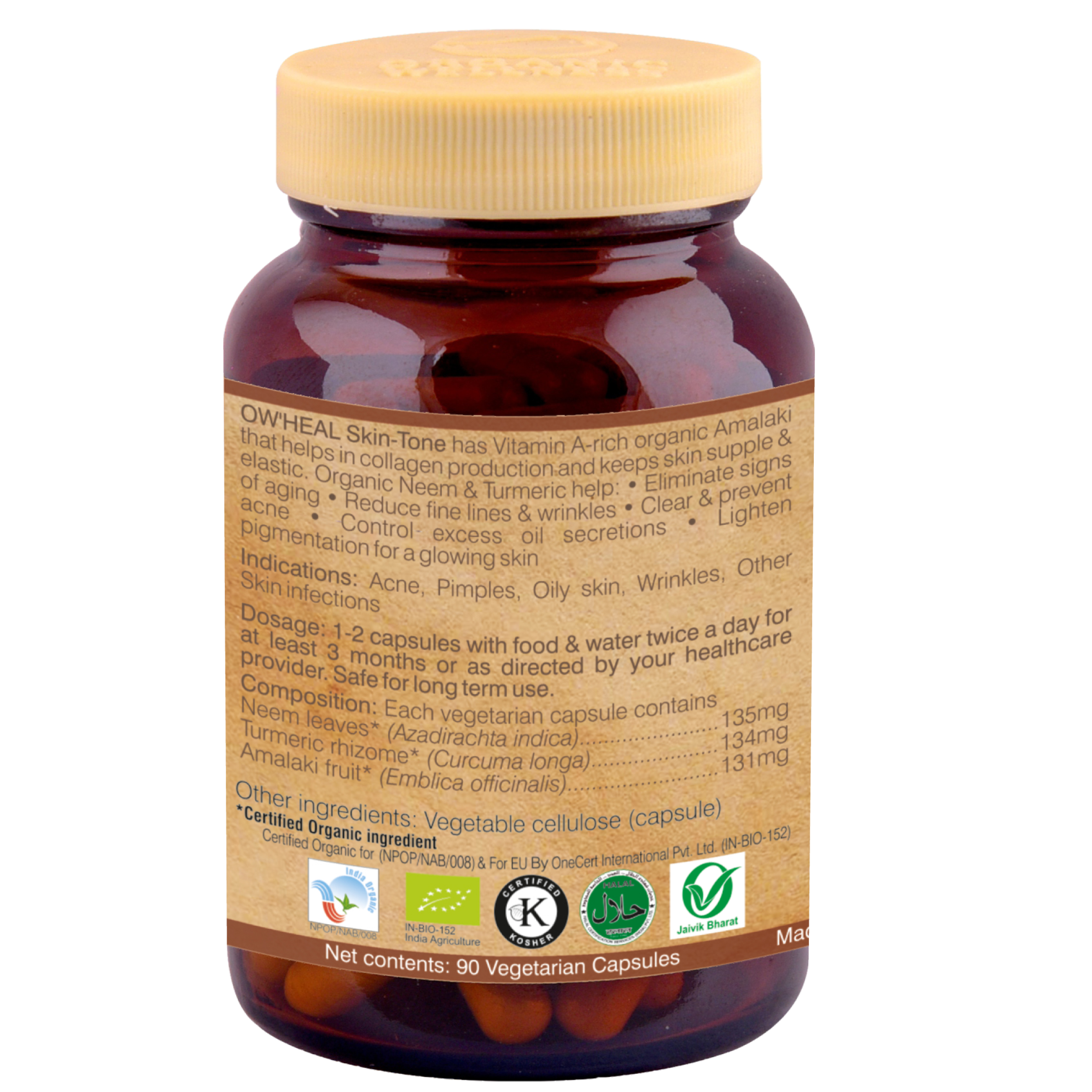 Organic Wellness Skin Tone 90 Capsules Bottle