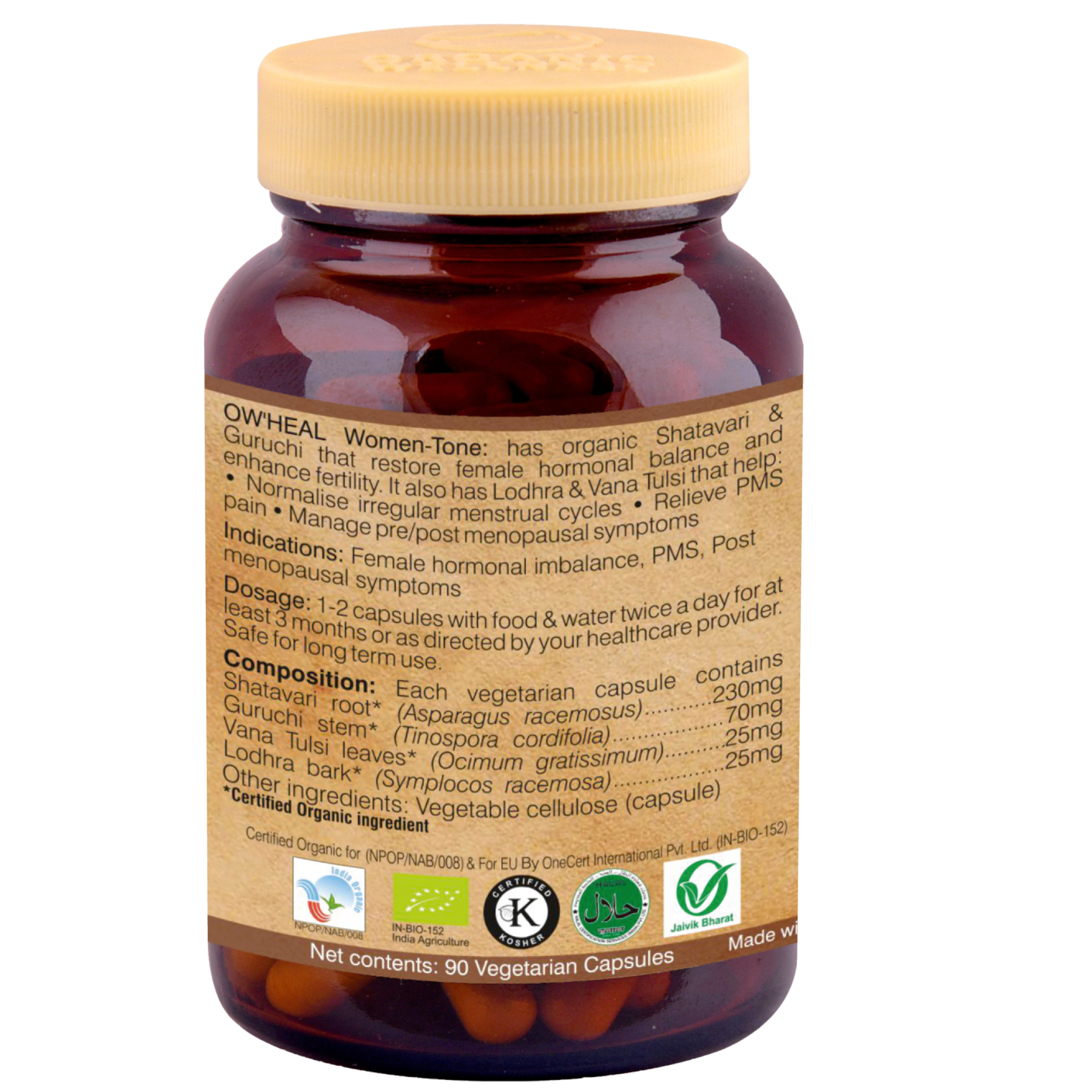 Organic Wellness Women Tone 90 Capsules Bottle