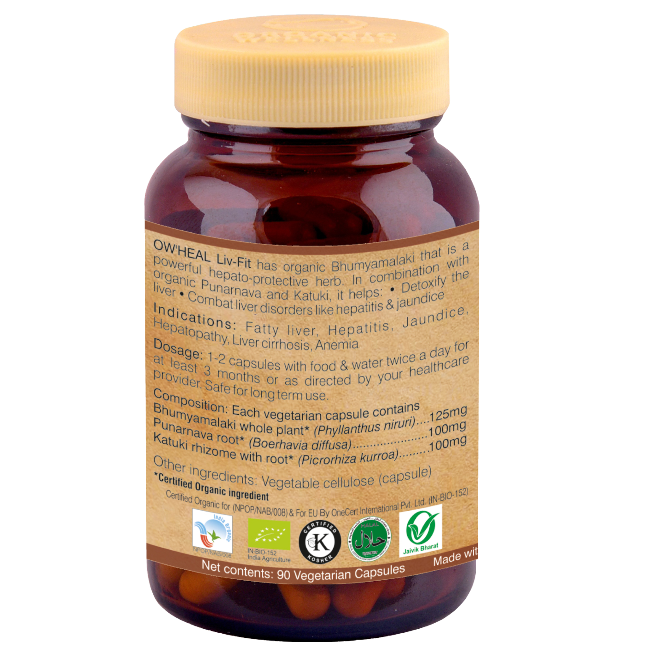 Organic Wellness Liv Fit 90 Capsules Bottle