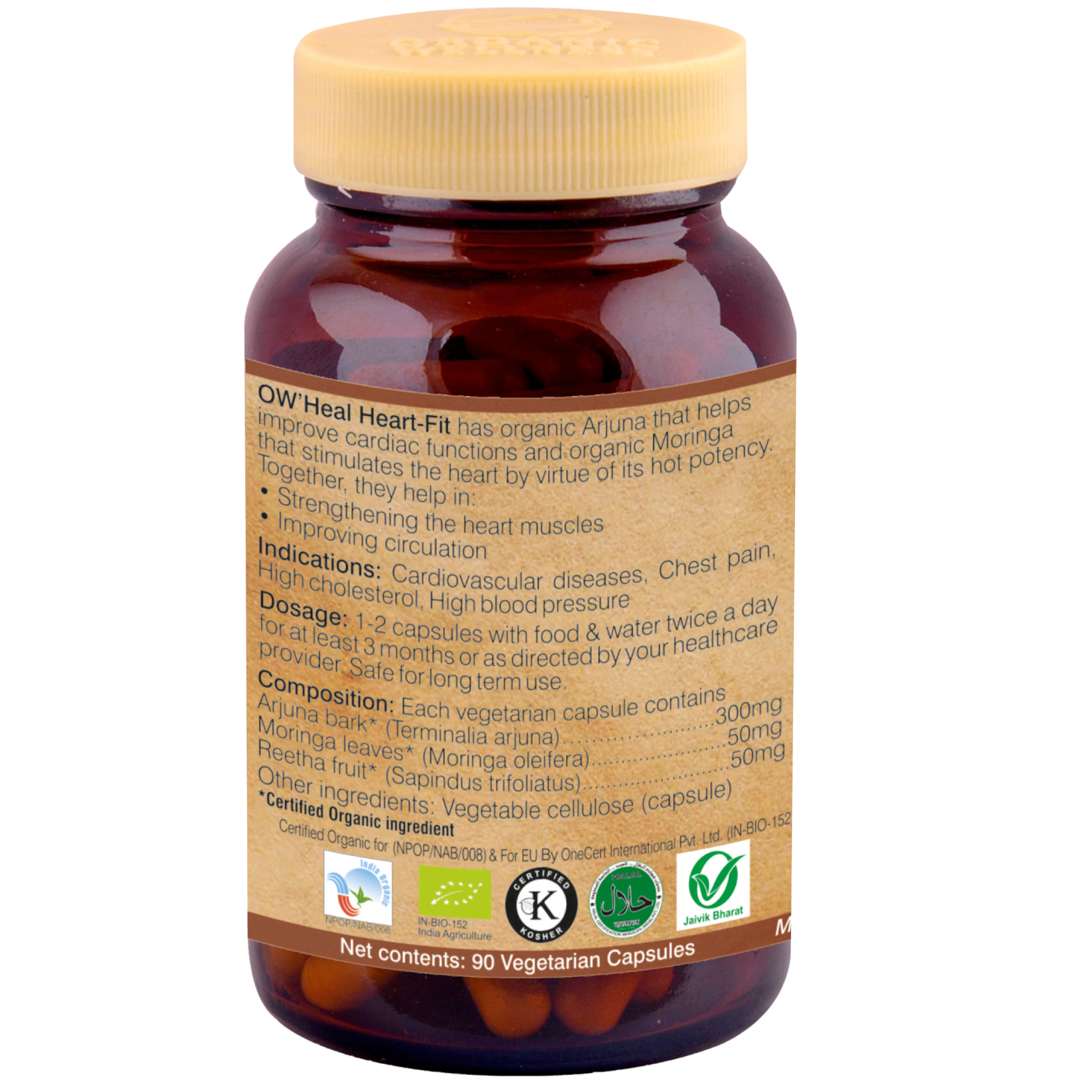 Organic Wellness Heart Fit 90 Capsules Bottle