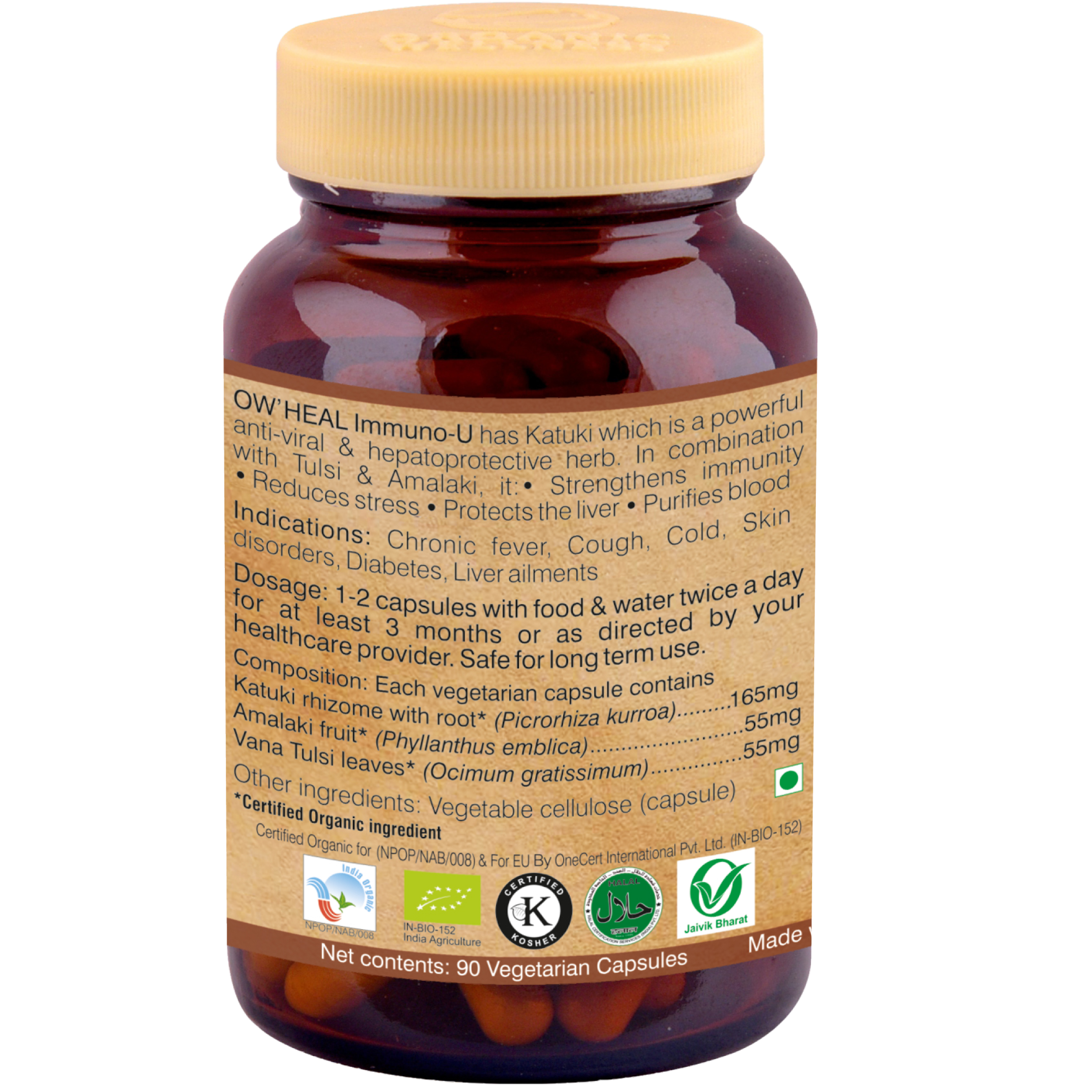 Organic Wellness Immuno U 90 Capsules Bottle