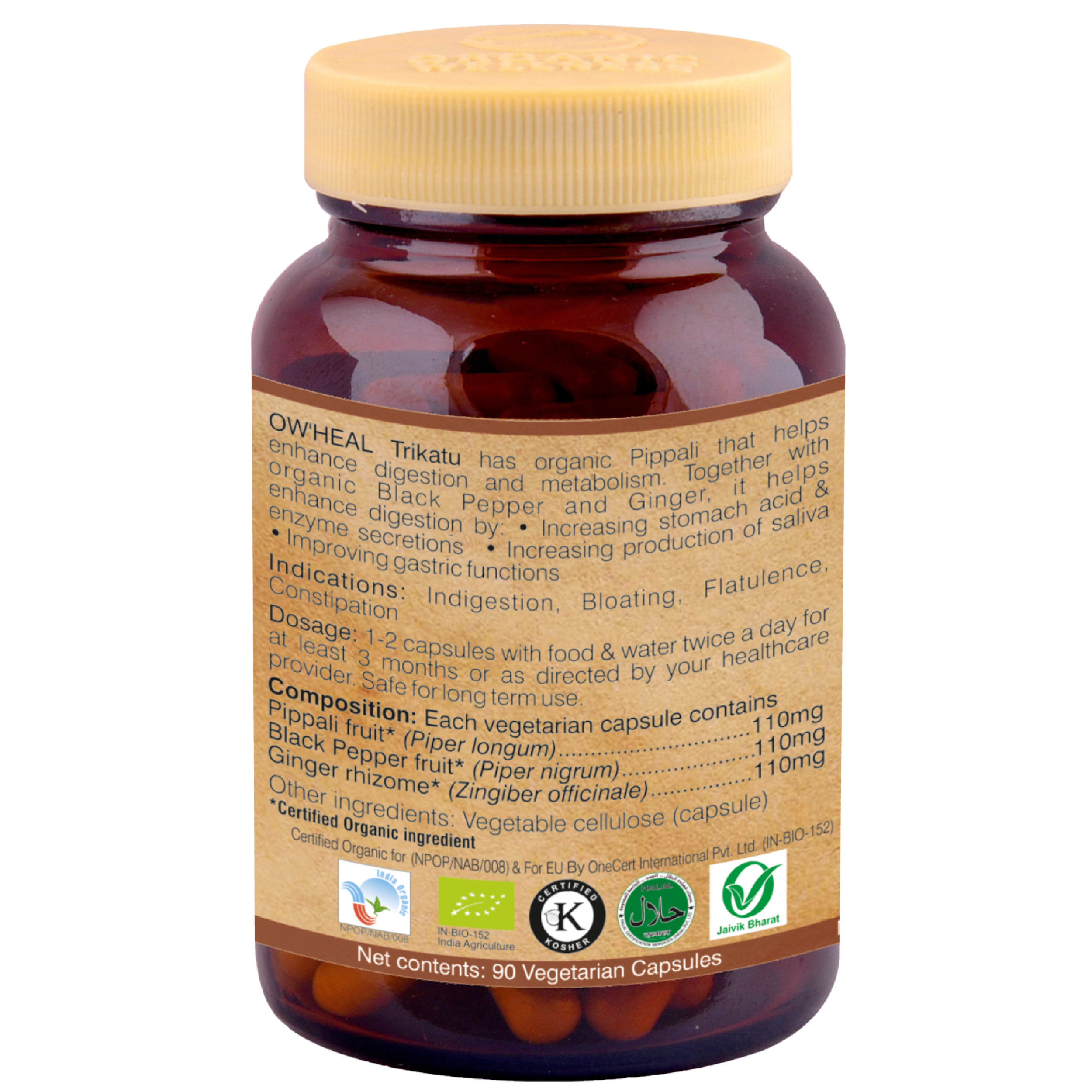 Organic Wellness Trikatu 90 Capsules Bottel