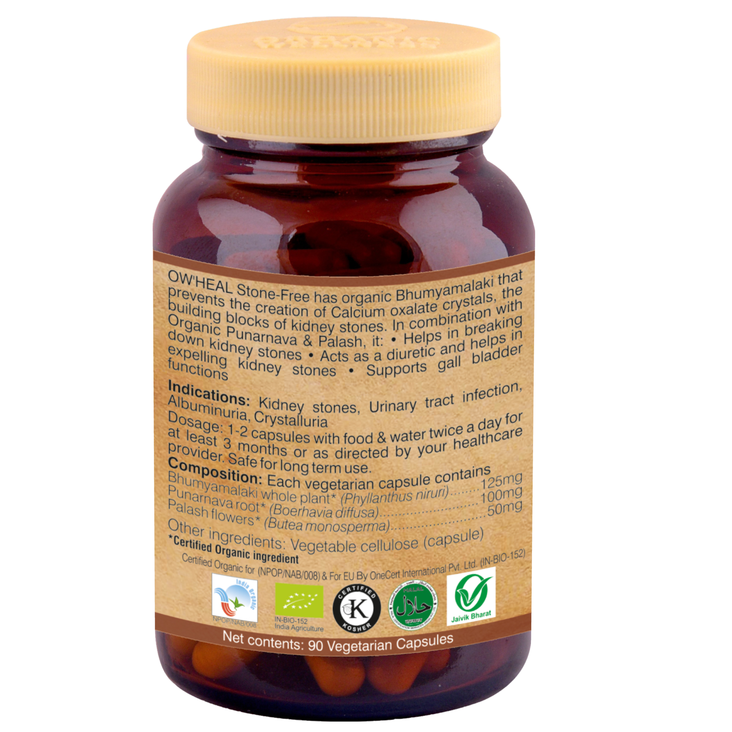 Organic Wellness Stone Free 90 Capsules Bottle