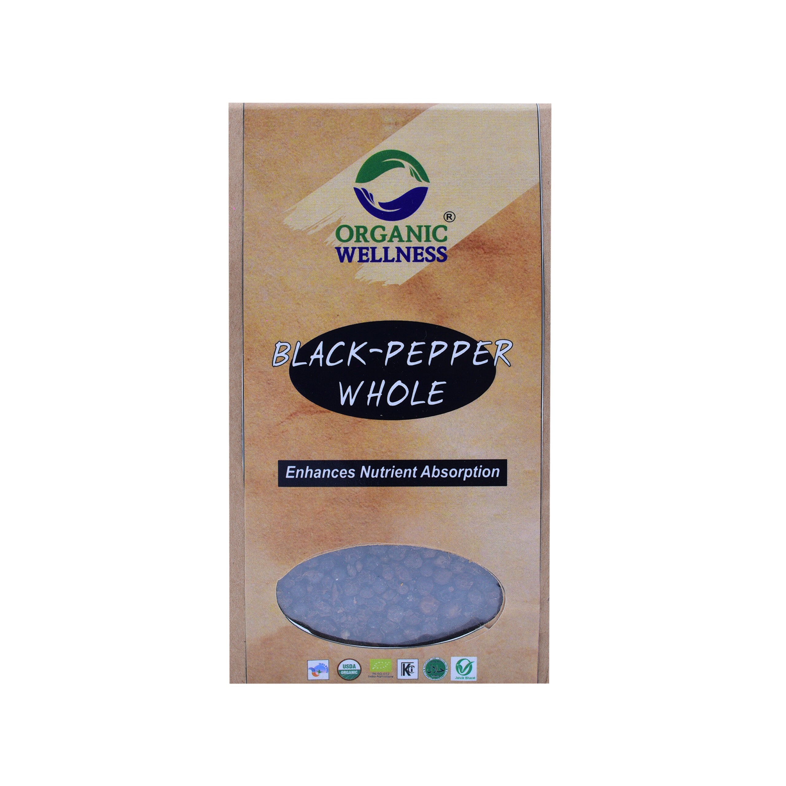 Organic Wellness Black Pepper Whole 75 grams