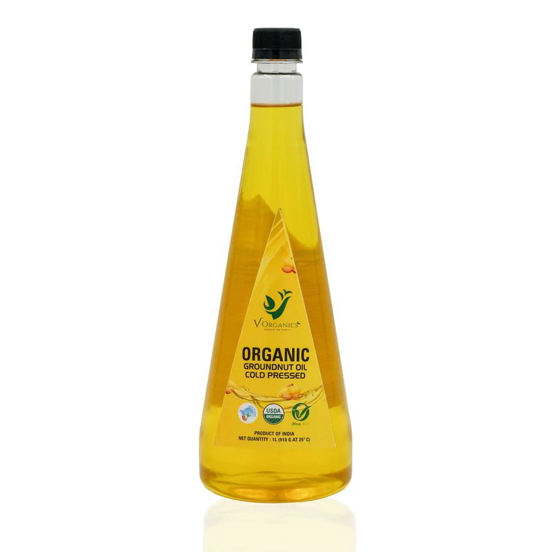 V ORGANICS Groundnut Oil Cold Pressed Pack Of 2 (1Ltr) Combo (2)