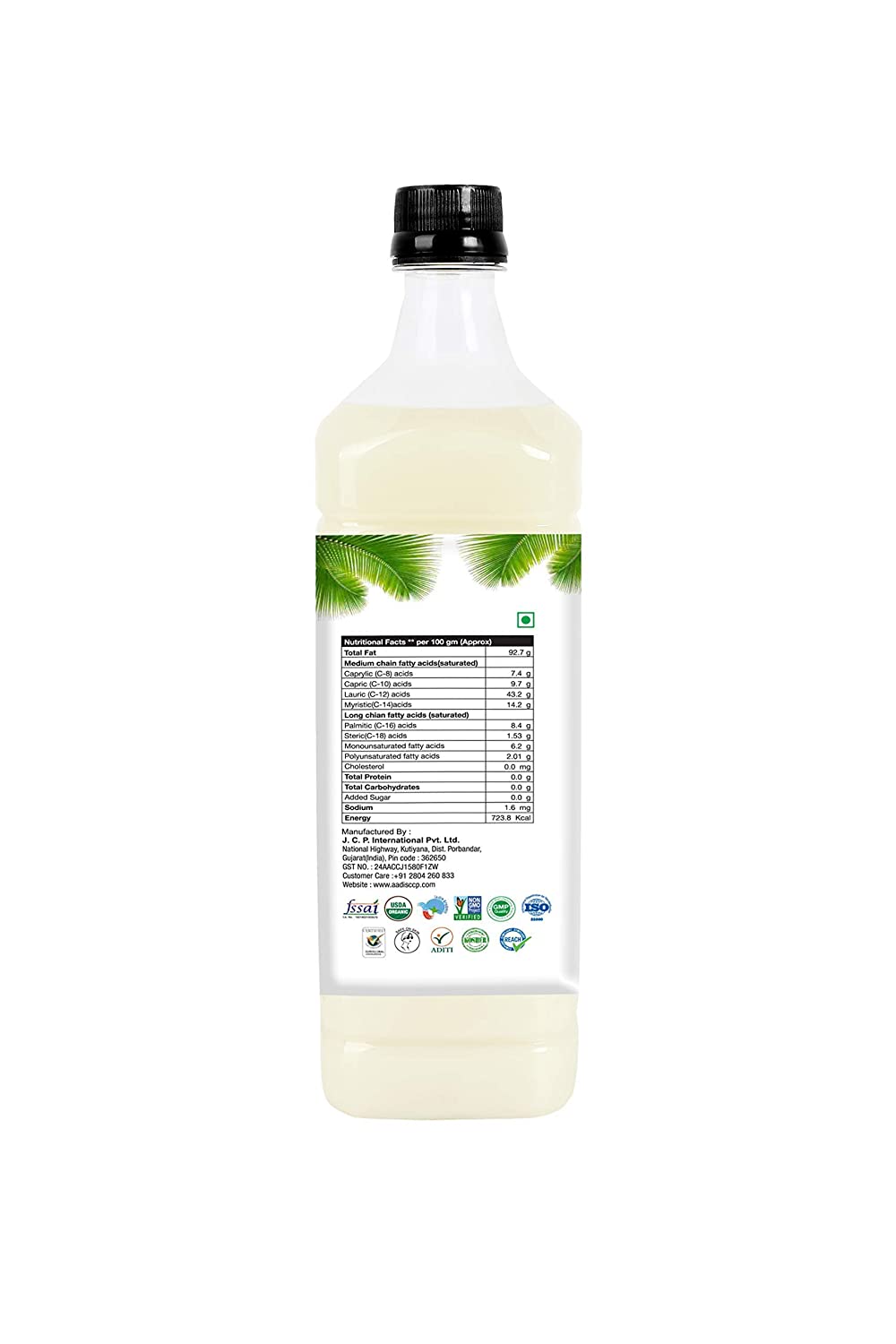 Aadis Organic Coconut Oil 1Ltr