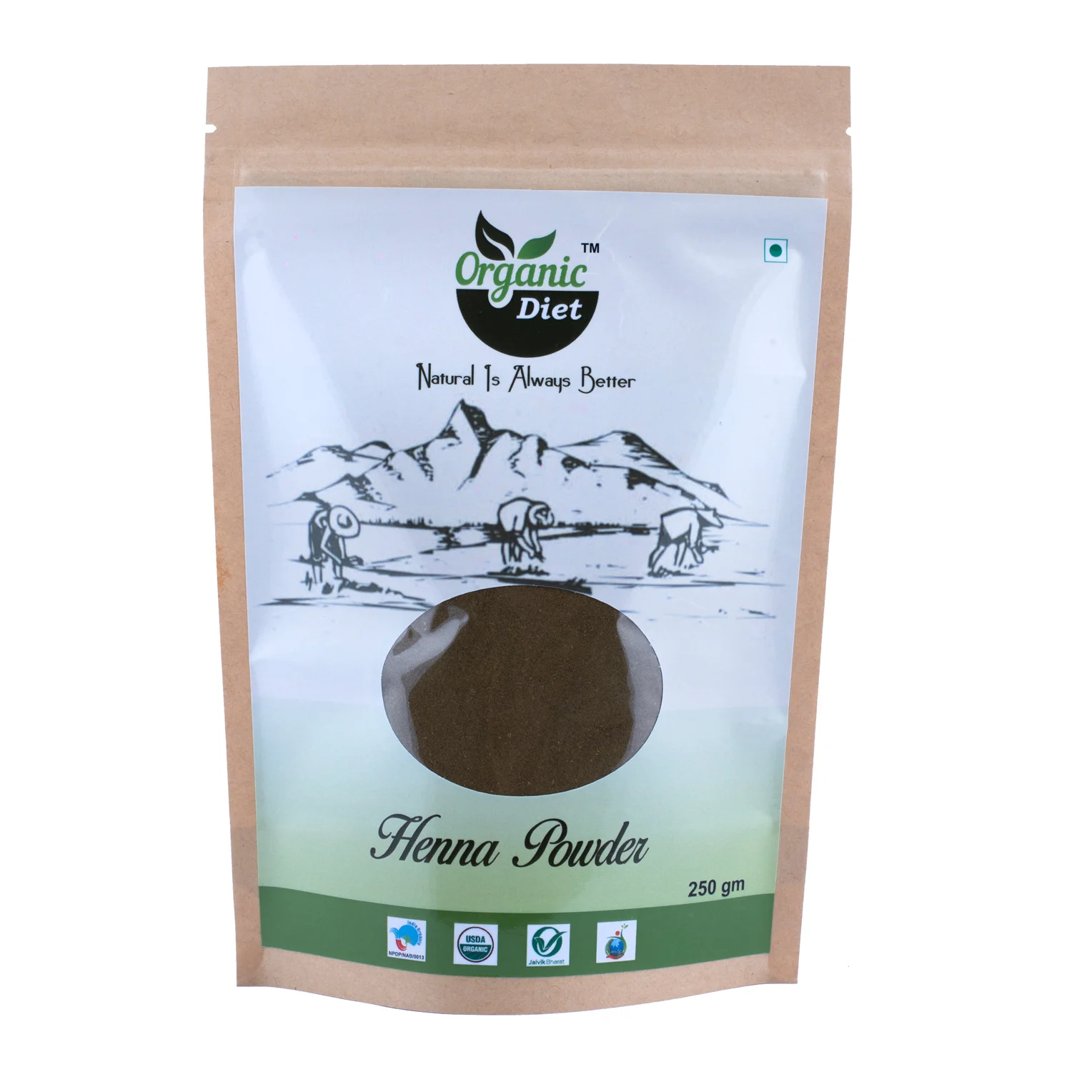 Organic Diet Organic Henna Mehndi (Powder), 250 Gram