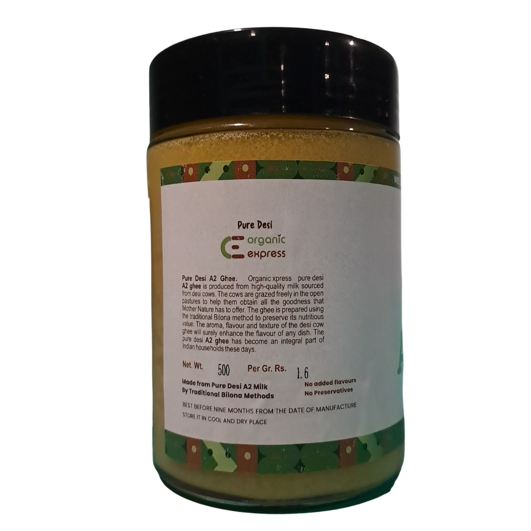 Organic Express Pure A2 Desi Cow Ghee - 500 GM