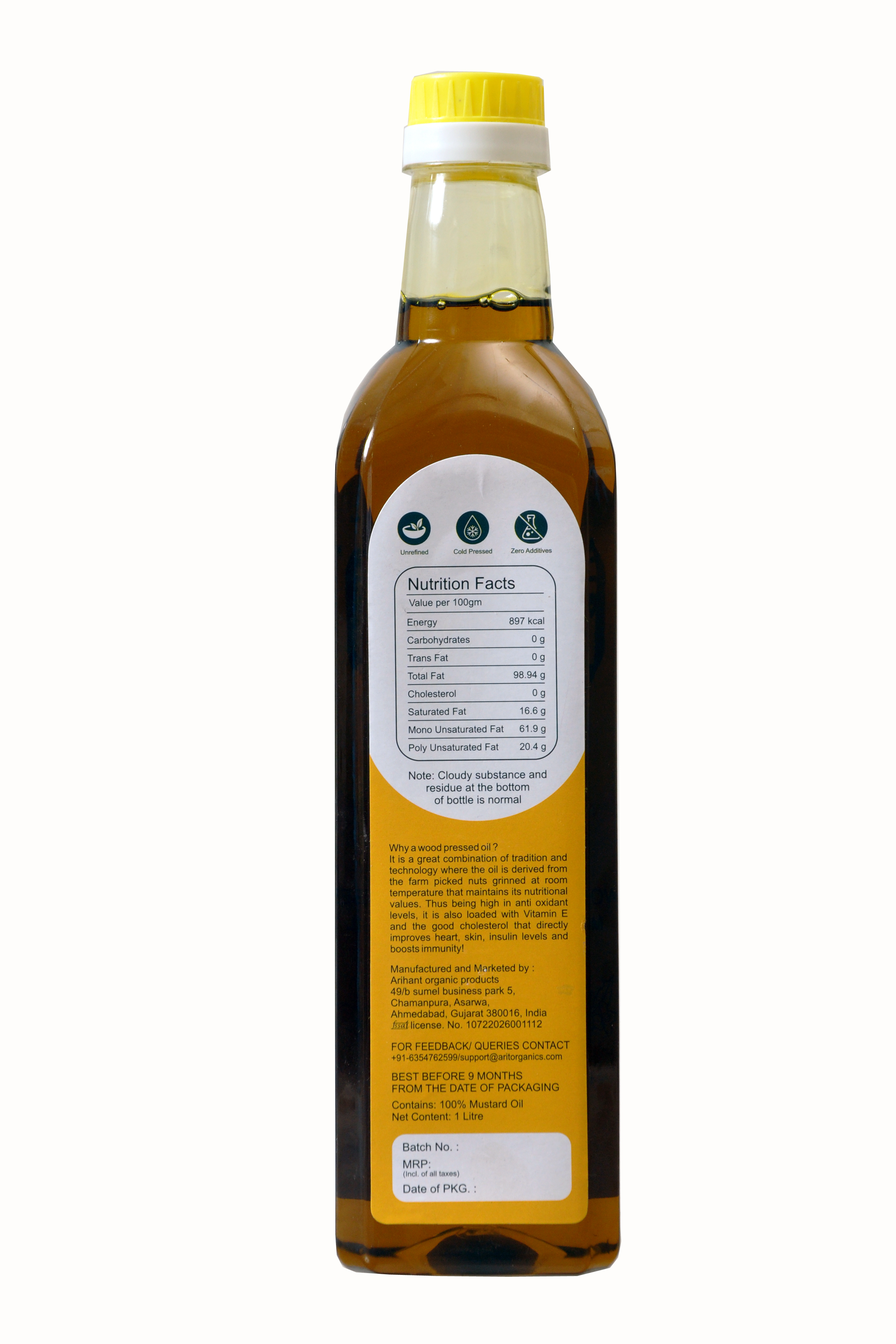 ARIT wood pressed yellow / black mustard oil