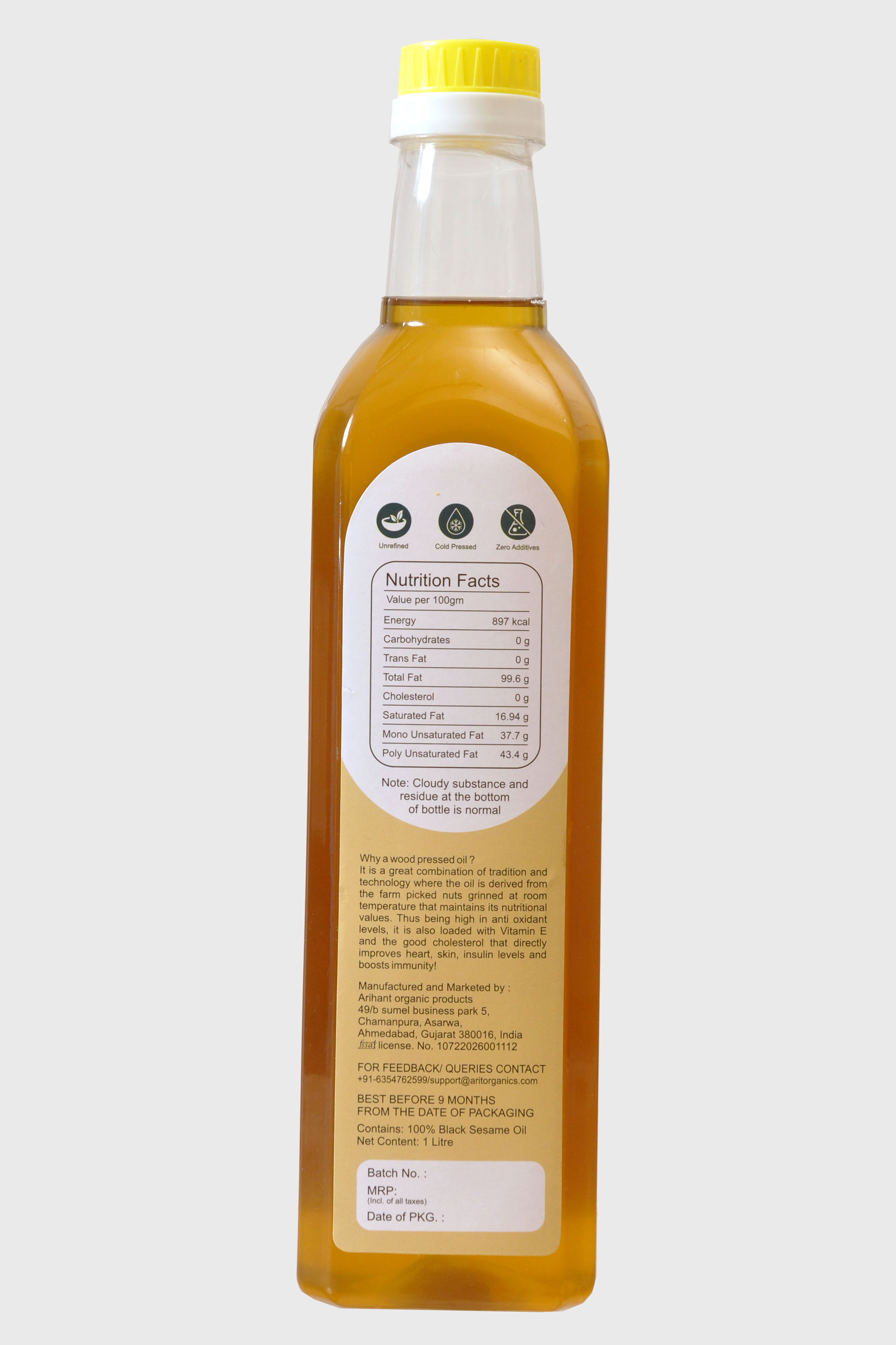 ARIT wood pressed black sesame oil