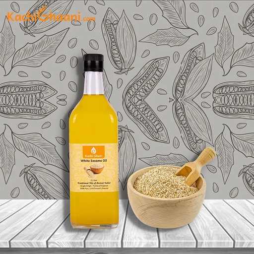 Wooden Cold Pressed White Sesame Oil