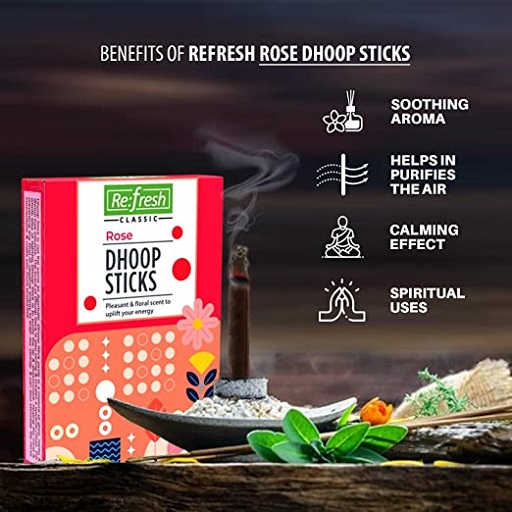 ROSE DHOOP STICKS - 50 GM