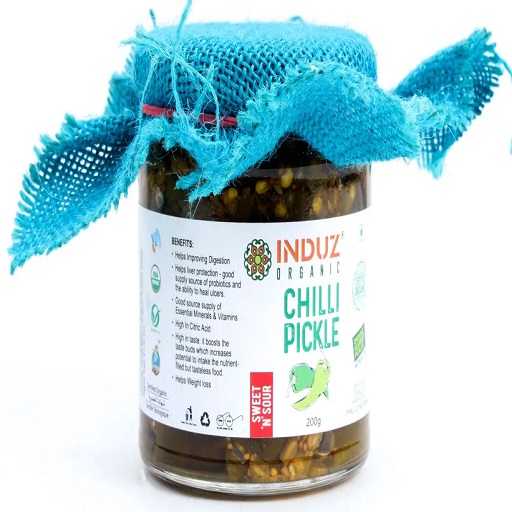 Organic Green Chilli Sweet n Sour Pickle – 200 GMS