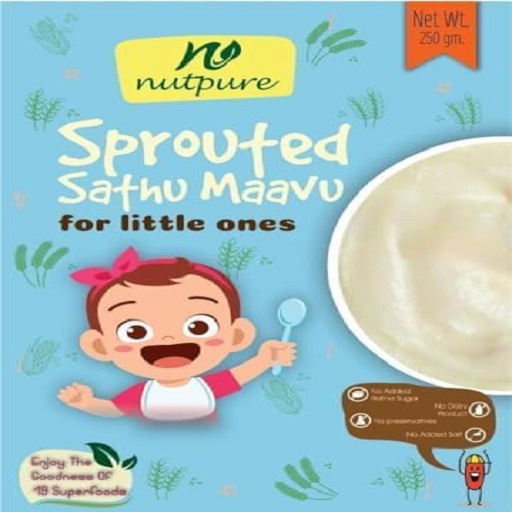 NutPure Sprouted Sathu Maavu for Little Ones with the Goodness of 22 Superfoods | No Salt, No Sugar, No Milk