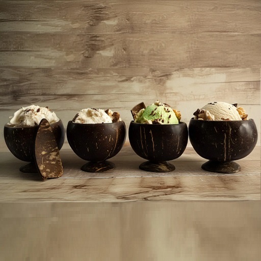 Coconut Shell Ice-cream Bowl (Set of 4)