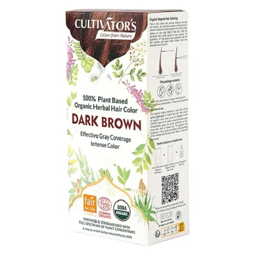 Organic Herbal Hair Color- Dark Brown